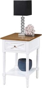 img 3 attached to 💡 Convenience Concepts Country Oxford End Table: Stylish Driftwood/White Design with Built-in Charging Station