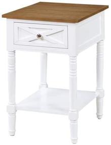 img 4 attached to 💡 Convenience Concepts Country Oxford End Table: Stylish Driftwood/White Design with Built-in Charging Station