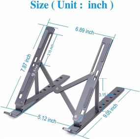 img 3 attached to 💻 Premium Gray Laptop Stand for Desk - Adjustable Ergonomic Aluminum Holder for 9-15.6 inch Laptops