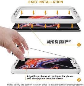 img 3 attached to 📱 (2 шт) Supershieldz Защитное стекло для экрана Samsung Galaxy Note 9 - Легкий монтажный лоток, антицарапающее покрытие, без пузырей (черное)