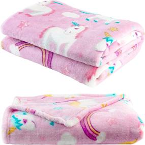 img 3 attached to 🦄 Adorable Unicorn Throw Blanket for Girls - Super-Soft, Extra-Large, Fluffy Fleece Kids Blanket (50in x 60in) - Perfect Unicorn Plush Blanket and Throw for Children