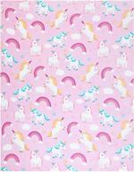 🦄 adorable unicorn throw blanket for girls - super-soft, extra-large, fluffy fleece kids blanket (50in x 60in) - perfect unicorn plush blanket and throw for children logo