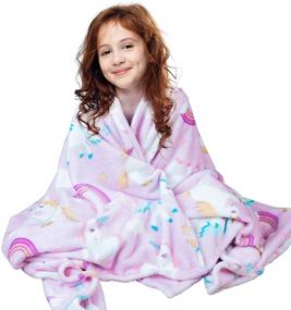 img 1 attached to 🦄 Adorable Unicorn Throw Blanket for Girls - Super-Soft, Extra-Large, Fluffy Fleece Kids Blanket (50in x 60in) - Perfect Unicorn Plush Blanket and Throw for Children