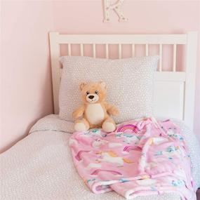 img 2 attached to 🦄 Adorable Unicorn Throw Blanket for Girls - Super-Soft, Extra-Large, Fluffy Fleece Kids Blanket (50in x 60in) - Perfect Unicorn Plush Blanket and Throw for Children