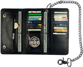 img 3 attached to 🐮 IBRO Genuine Cowhide Aniline Men's Motorcycle Wallet, Card Case & Money Organizer