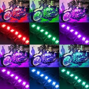 img 3 attached to 🏍️ Enhance Your Motorcycle's Aesthetics with the Motorcycle Underglow LED Light Kit - 6pcs Pods Multi-Color RGB LED Lights Kit Strip with Remote Controller