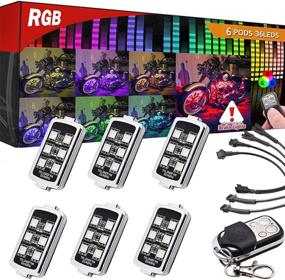 img 4 attached to 🏍️ Enhance Your Motorcycle's Aesthetics with the Motorcycle Underglow LED Light Kit - 6pcs Pods Multi-Color RGB LED Lights Kit Strip with Remote Controller