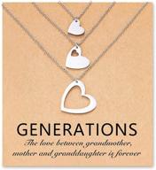 grandma gifts, generations necklace for grandma, granddaughter necklace, matching mother daughter granddaughter heart necklace, jewelry gifts for 3 generations - birthday, mother's day, graduation logo