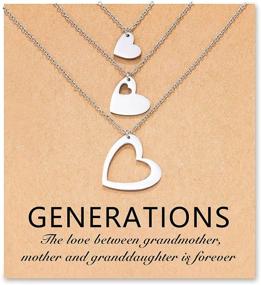 img 4 attached to Grandma Gifts, Generations Necklace for Grandma, Granddaughter Necklace, Matching Mother Daughter Granddaughter Heart Necklace, Jewelry Gifts for 3 Generations - Birthday, Mother's Day, Graduation