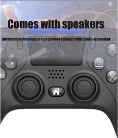 img 2 attached to Enhance Gaming Experience with Donop Wireless Controller for PS4 / Slim/Pro - Double Vibration, 6-Axis Gyro, Speaker, Audio Jack, and Charging Cable (Black)