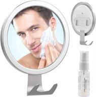 🪞 fog free shower mirror: luxear anti fog adhesive round shaving mirror – fogless spray razor holder, easy mirrors viewing – ideal for bathroom, home wall, and traveling – shatterproof logo