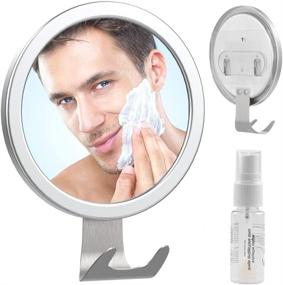 img 4 attached to 🪞 Fog Free Shower Mirror: LUXEAR Anti Fog Adhesive Round Shaving Mirror – Fogless Spray Razor Holder, Easy Mirrors Viewing – Ideal for Bathroom, Home Wall, and Traveling – Shatterproof