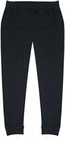 img 2 attached to 👖 Stylish Lightweight Jogger Pants with Pockets for Girls - Popular Solid and Print Options