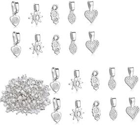 img 4 attached to 💍 300PCS Silver Spoon Glue-on Pendant Bails for Jewelry Making, Ideal for Scrabble or Glass Cabochon Tiles Pendants