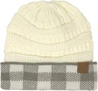 fashionably warm: cc winter fall trendy chunky stretchy cable knit beanie hat logo