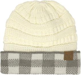 img 2 attached to Fashionably Warm: CC Winter Fall Trendy Chunky Stretchy Cable Knit Beanie Hat