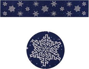 img 2 attached to 🎄 Navy Blue Embroidered Snowflakes Table Runner - Ideal for Christmas Holidays, 14 × 89 Inches