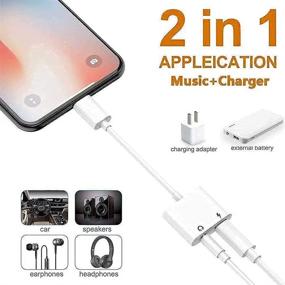 img 1 attached to 🎧 Адаптер Apple MFi Certified Lightning - разъем 3,5 мм для наушников для iPhone - Зарядное устройство и аудио-разветвитель Aux-совместим с iPhone 8 11 12 X XR XS - Поддерживает все iOS системы