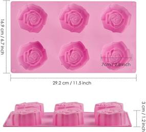 img 3 attached to 🌸 3 Silicone Flower Soap Molds - Ocmoiy Soap Making Molds with 7 Elegant Patterns: Including Sunflower and Rose (Pink)