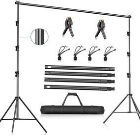 img 4 attached to 📸 FUDESY 10 x 10Ft Heavy Duty Adjustable Backdrop Stand for Photography with Carry Bag - Background Support System, including Two Pieces Spring Clamps