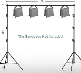 img 3 attached to 📸 FUDESY 10 x 10Ft Heavy Duty Adjustable Backdrop Stand for Photography with Carry Bag - Background Support System, including Two Pieces Spring Clamps