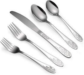 img 2 attached to 🍴 Bekith 40-Piece Stainless Steel Flatware Set