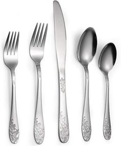 img 4 attached to 🍴 Bekith 40-Piece Stainless Steel Flatware Set