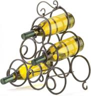 🍷 stylish multicolor scrollwork wine rack - perfect gift & decorative storage solution (32405) логотип