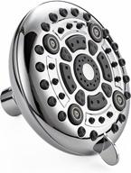 🚿 high flow luxury chrome rain showerhead - modernaqua 6-function 5" - 2.5 gpm - anti-clogging silicone jets - removable water restrictor - wall mount - self cleaning nozzle logo