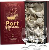 🍷 exquisite set of 4 small crystal glasses for port and dessert wine tasting, sherry, cordial, aperitif - 7 oz sippers, mini short stem nosing taster copitas, elegant after dinner drink glassware logo