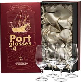 img 4 attached to 🍷 Exquisite Set of 4 Small Crystal Glasses for Port and Dessert Wine Tasting, Sherry, Cordial, Aperitif - 7 oz Sippers, Mini Short Stem Nosing Taster Copitas, Elegant After Dinner Drink Glassware