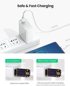 img 2 attached to 🔌 UGREEN 65W Зарядное устройство USB C с кабелем USB C 100W для MacBook Pro Air 13, iPad Pro 2020, Nintendo, MateBook, ThinkPad, Samsung Galaxy Note 20, Note10, S20 Ultra и других устройств - Кабель для быстрой зарядки PD