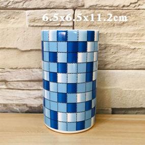 img 2 attached to Modern Design Ceramic Bathroom Accessories Set - Blue Mosaic
