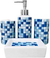 modern design ceramic bathroom accessories set - blue mosaic logo