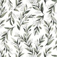 livebor olive leaf peel and stick wallpaper – modern self-adhesive floral wallpaper decor, removable watercolor leaf contact paper – 17.7 inch x 196.8 inch логотип