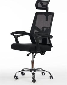 img 1 attached to 🪑 Ultimate Comfort in Black: FLECTY H47 Ergonomic Office Chair with Lumbar Support, Armrest & Headrest, Easy Installation & Spine Support