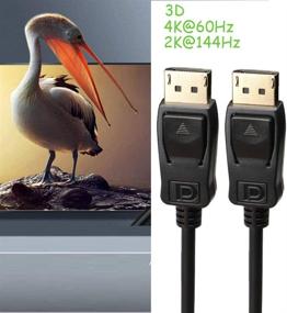 img 2 attached to 🔌 6ft 5-Pack DisplayPort to DisplayPort Cable: UHD High Speed 2K@144Hz, 2K@165Hz, 4K@60Hz, 3D | Laptop Docking Station Compatibility