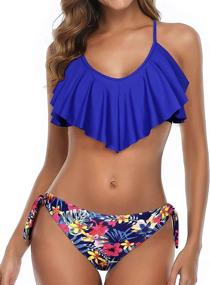 img 4 attached to Flounce Triangle Swimsuit for Women - Irresistibly Tempting Women's Clothing