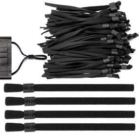 img 4 attached to 🧵 50 Pcs Sewing Elastic String with Adjustable Cord Locks: Stretchy Earloop Elastic Bands for DIY Masks Making and Elastic Lanyard with Cord Stopper - Black