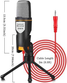 img 1 attached to 🎤 iUKUS PC Microphone with Mic Stand: Professional 3.5mm Jack Recording Condenser Mic for PC, Laptop, iPad, iPhone, Mac - Ideal for Singing, YouTube, Skype, Gaming