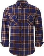 👔 classic flannel shirts for men: regular sleeve, buttoned men's clothing logo