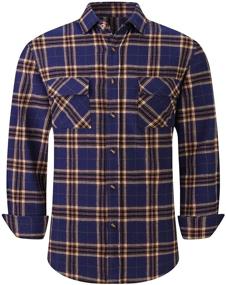 img 4 attached to 👔 Classic Flannel Shirts for Men: Regular Sleeve, Buttoned Men's Clothing