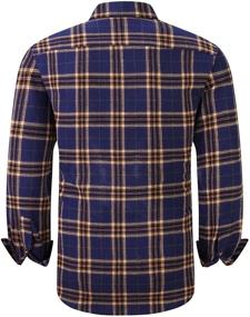 img 3 attached to 👔 Classic Flannel Shirts for Men: Regular Sleeve, Buttoned Men's Clothing