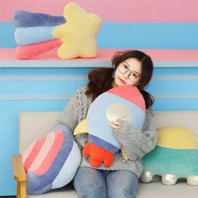 img 2 attached to 🚀 20 Inch Rocket Plush Toy: Linkrunning Cute Plush Pillow for Children - Super Soft and Comfortable, Ideal for Neck Support, Travel, Toy Gift for Boys and Girls