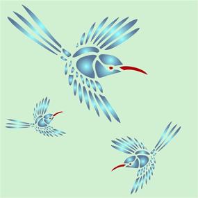 img 4 attached to 🦜 XS Hummingbird Stencil - Wildlife Bird Painting Template (3.25 x 3.5 inch)