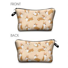 img 1 attached to 🐶 3-Piece Set of Corgi Dogs Makeup Bag Organizer for Women - Funny & Multifunctional Cosmetic Bags with Waterproof Purse, Ideal for Travel & Toiletry Storage