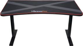 img 3 attached to 🎮 XtremPro 11159 Gaming Desk: Spacious Three Monitor Gamer Display Area Table with Cable Management and Full Mouse Pad Cover - Black