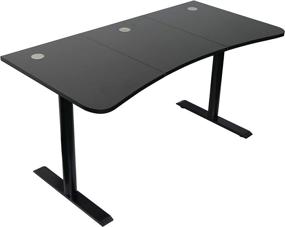 img 2 attached to 🎮 XtremPro 11159 Gaming Desk: Spacious Three Monitor Gamer Display Area Table with Cable Management and Full Mouse Pad Cover - Black