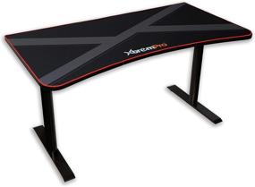 img 4 attached to 🎮 XtremPro 11159 Gaming Desk: Spacious Three Monitor Gamer Display Area Table with Cable Management and Full Mouse Pad Cover - Black