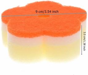 img 2 attached to 🌼 Efficient Cleaning with ISKYBOB 5 Pack Multi-Use Scrunge Scrub Sponge - Non-scratch Scouring Pads - Perfect for Dish Washing and Cleaning Jobs - Flower Shaped - Random Color